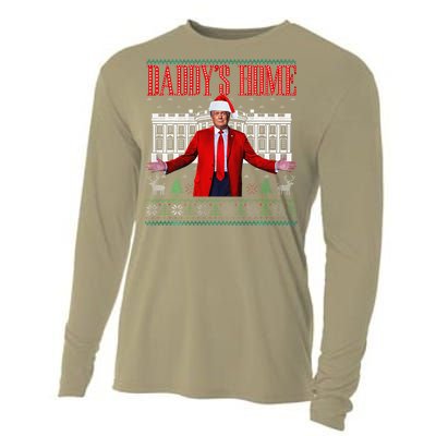 Funny DaddyS Home Trump Christmas Xmas Pajamas Cooling Performance Long Sleeve Crew