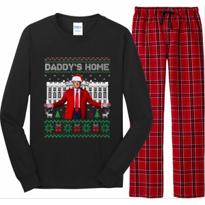 Funny DaddyS Home Trump Ugly Christmas Xmas Cool Gift Long Sleeve Pajama Set