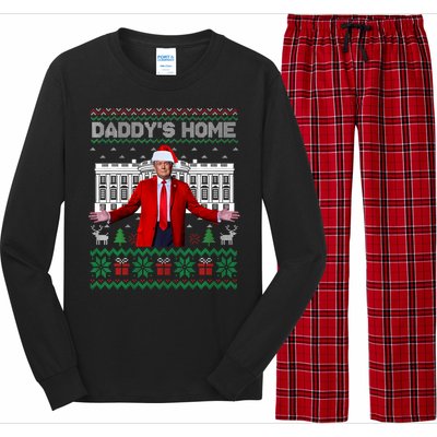 Funny DaddyS Home Trump Ugly Christmas Xmas Cool Gift Long Sleeve Pajama Set