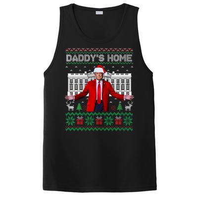 Funny DaddyS Home Trump Ugly Christmas Xmas Cool Gift PosiCharge Competitor Tank