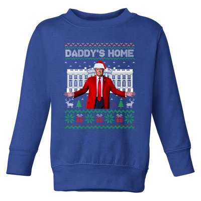 Funny DaddyS Home Trump Ugly Christmas Xmas Cool Gift Toddler Sweatshirt