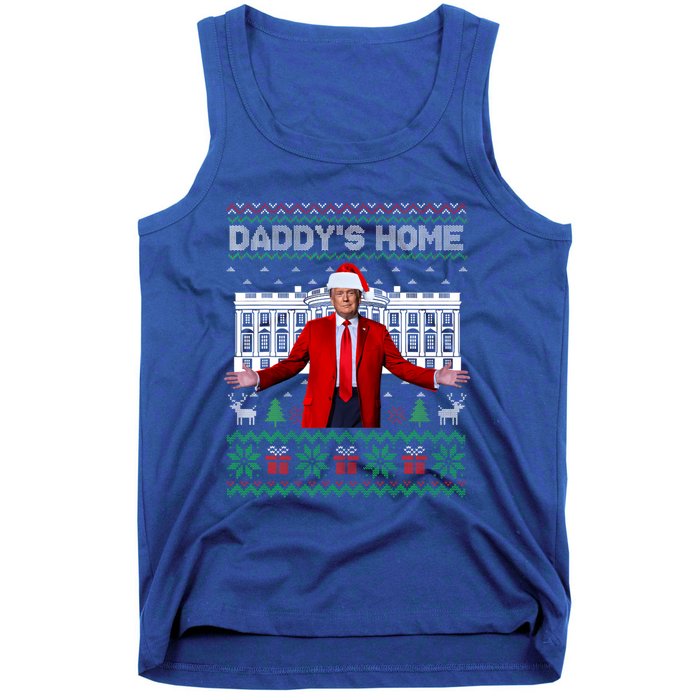 Funny DaddyS Home Trump Ugly Christmas Xmas Cool Gift Tank Top