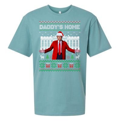 Funny DaddyS Home Trump Ugly Christmas Xmas Cool Gift Sueded Cloud Jersey T-Shirt