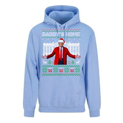 Funny DaddyS Home Trump Ugly Christmas Xmas Cool Gift Unisex Surf Hoodie