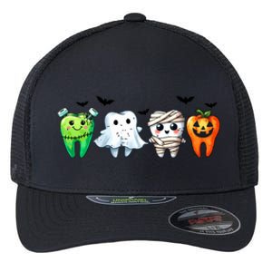 Funny Dentist Halloween Dental Squad Boo Cute Cavity Season Great Gift Flexfit Unipanel Trucker Cap