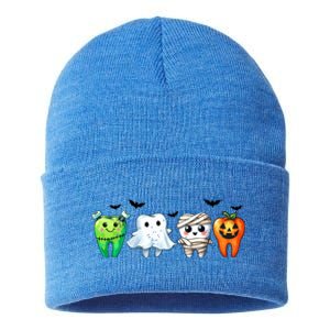 Funny Dentist Halloween Dental Squad Boo Cute Cavity Season Great Gift Sustainable Knit Beanie