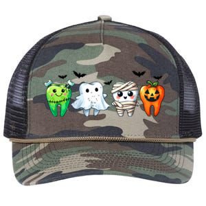 Funny Dentist Halloween Dental Squad Boo Cute Cavity Season Great Gift Retro Rope Trucker Hat Cap