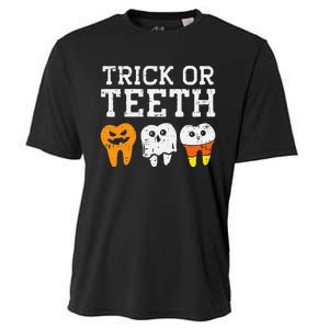 Funny Dental Halloween Treat Dentist Gift Trick or Teeth Cooling Performance Crew T-Shirt