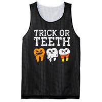 Funny Dental Halloween Treat Dentist Gift Trick or Teeth Mesh Reversible Basketball Jersey Tank