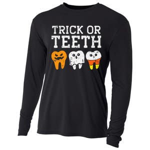 Funny Dental Halloween Treat Dentist Gift Trick or Teeth Cooling Performance Long Sleeve Crew