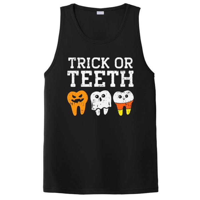 Funny Dental Halloween Treat Dentist Gift Trick or Teeth PosiCharge Competitor Tank