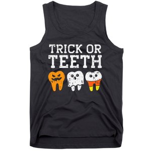 Funny Dental Halloween Treat Dentist Gift Trick or Teeth Tank Top