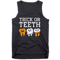 Funny Dental Halloween Treat Dentist Gift Trick or Teeth Tank Top