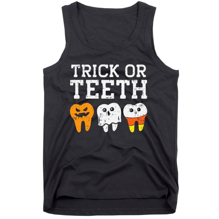 Funny Dental Halloween Treat Dentist Gift Trick or Teeth Tank Top