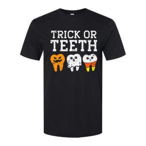 Funny Dental Halloween Treat Dentist Gift Trick or Teeth Softstyle CVC T-Shirt