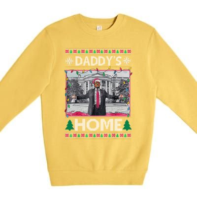 Funny DaddyS Home Trump Ugly Christmas Xmas Gift Premium Crewneck Sweatshirt