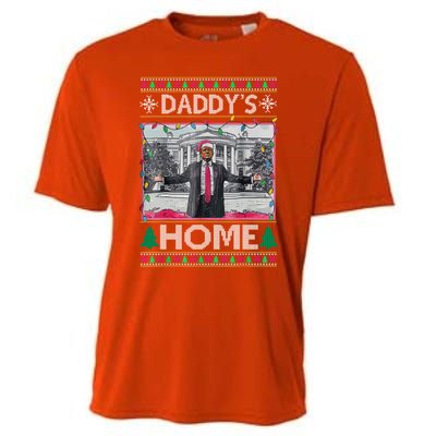 Funny DaddyS Home Trump Ugly Christmas Xmas Gift Cooling Performance Crew T-Shirt