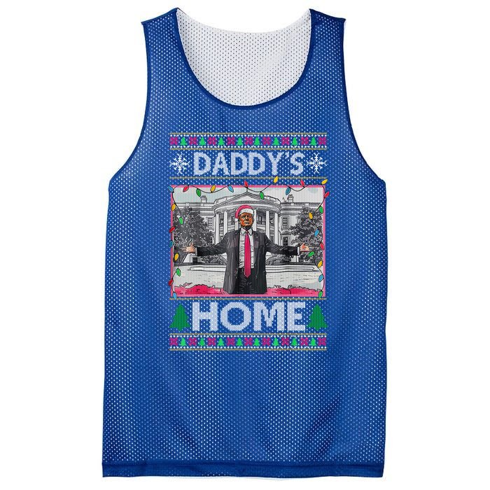 Funny DaddyS Home Trump Ugly Christmas Xmas Gift Mesh Reversible Basketball Jersey Tank