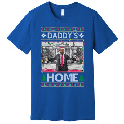 Funny DaddyS Home Trump Ugly Christmas Xmas Gift Premium T-Shirt