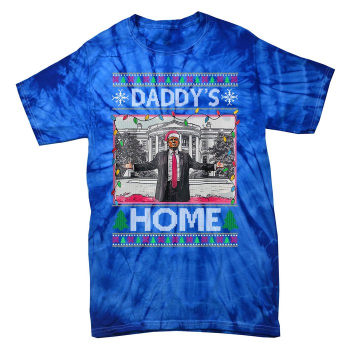 Funny DaddyS Home Trump Ugly Christmas Xmas Gift Tie-Dye T-Shirt