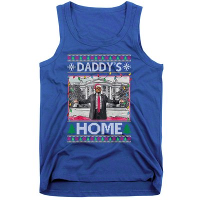 Funny DaddyS Home Trump Ugly Christmas Xmas Gift Tank Top