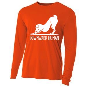 Funny Downward Hu Dog Yoga Design Cool Anime Print Gift Cooling Performance Long Sleeve Crew