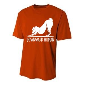 Funny Downward Hu Dog Yoga Design Cool Anime Print Gift Performance Sprint T-Shirt