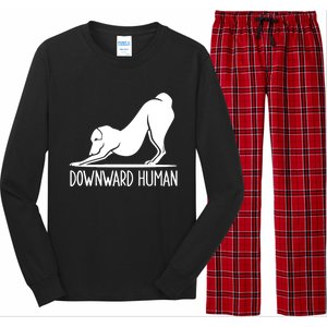 Funny Downward Hu Dog Yoga Design Cool Anime Print Gift Long Sleeve Pajama Set