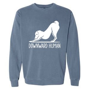 Funny Downward Hu Dog Yoga Design Cool Anime Print Gift Garment-Dyed Sweatshirt