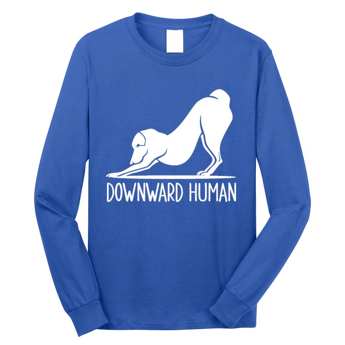 Funny Downward Hu Dog Yoga Design Cool Anime Print Gift Long Sleeve Shirt