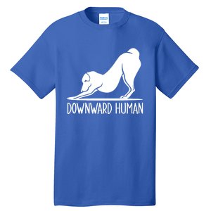 Funny Downward Hu Dog Yoga Design Cool Anime Print Gift Tall T-Shirt