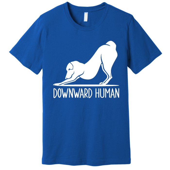 Funny Downward Hu Dog Yoga Design Cool Anime Print Gift Premium T-Shirt