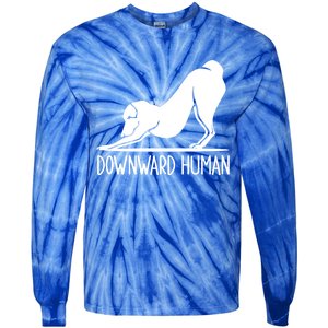 Funny Downward Hu Dog Yoga Design Cool Anime Print Gift Tie-Dye Long Sleeve Shirt