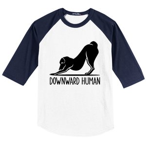 Funny Downward Hu Dog Yoga Design Cool Anime Print Gift Baseball Sleeve Shirt