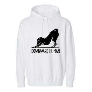 Funny Downward Hu Dog Yoga Design Cool Anime Print Gift Garment-Dyed Fleece Hoodie