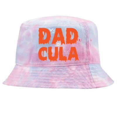 Funny Dadcula Halloween Dad Dracula Costume Momster Matching Gift Tie-Dyed Bucket Hat