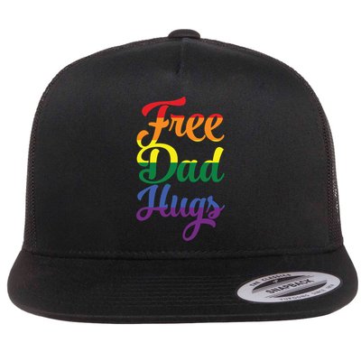 Free Dad Hugs And Love Lgbt Pride Rainbow Gift Flatbill Hat