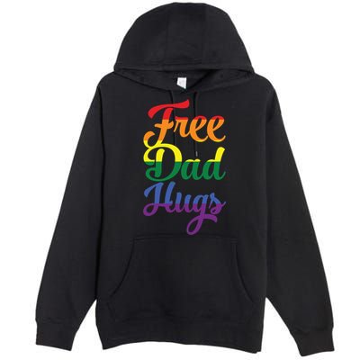 Free Dad Hugs And Love Lgbt Pride Rainbow Gift Premium Pullover Hoodie