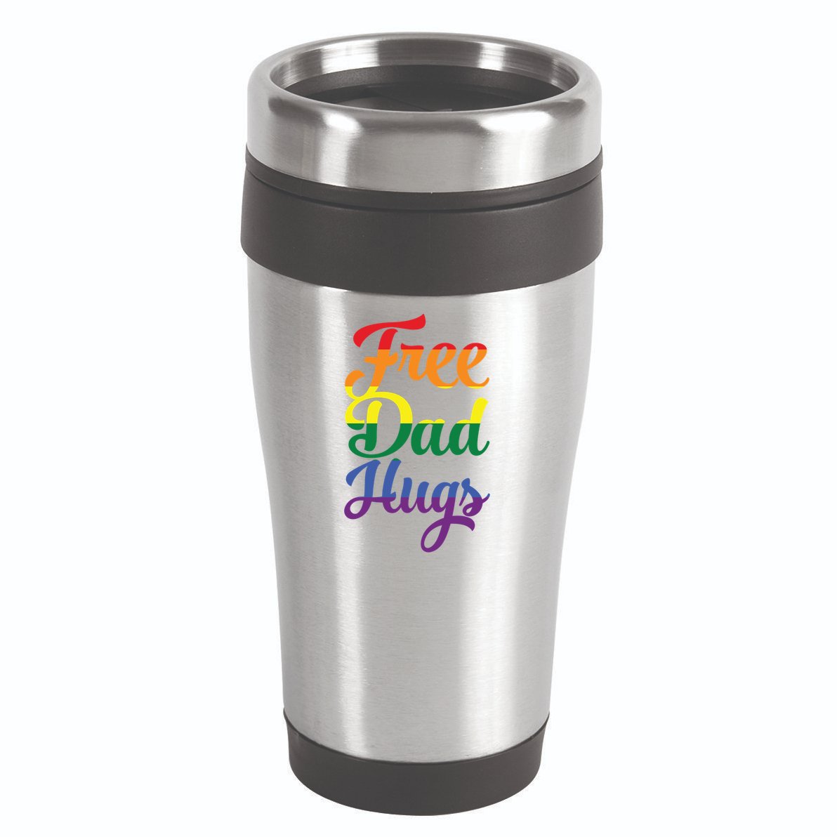 Free Dad Hugs And Love Lgbt Pride Rainbow Gift 16oz Travel Tumbler