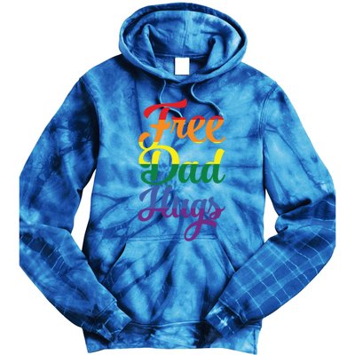 Free Dad Hugs And Love Lgbt Pride Rainbow Gift Tie Dye Hoodie