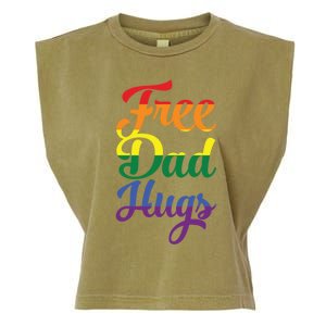 Free Dad Hugs And Love Lgbt Pride Rainbow Gift Garment-Dyed Women's Muscle Tee