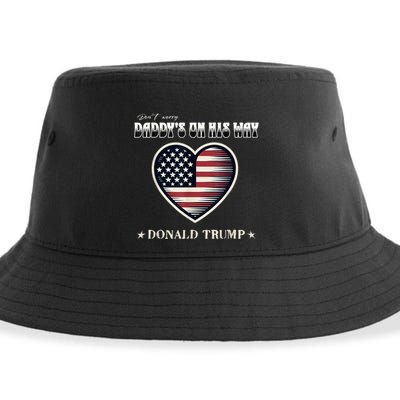 Funny DaddyS Home Trump American Heart Take America Back Gift Sustainable Bucket Hat