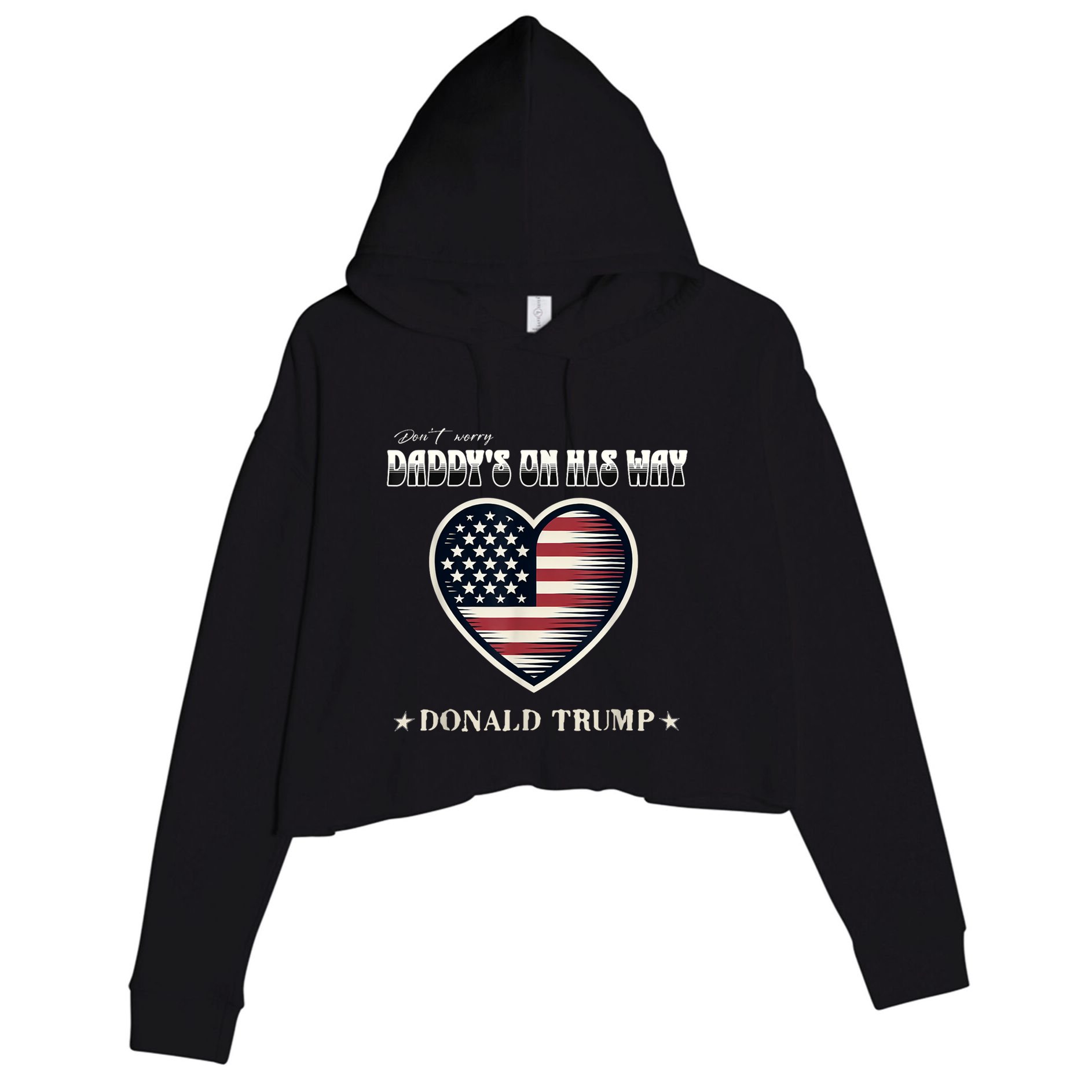 Funny DaddyS Home Trump American Heart Take America Back Gift Crop Fleece Hoodie