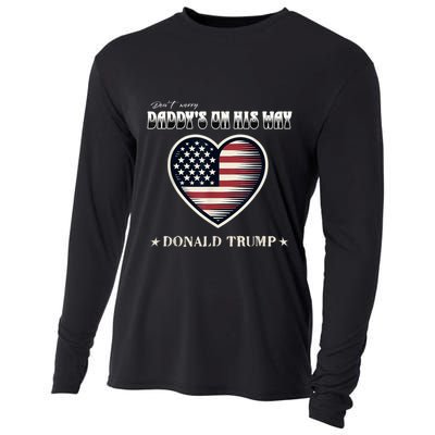 Funny DaddyS Home Trump American Heart Take America Back Gift Cooling Performance Long Sleeve Crew