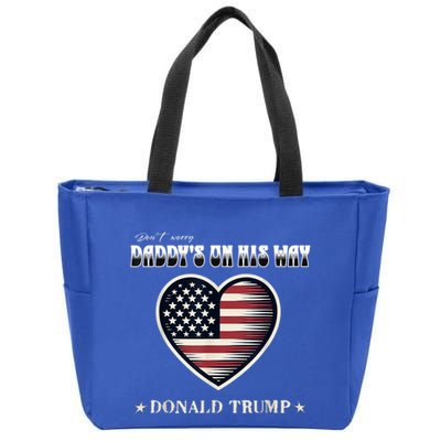 Funny DaddyS Home Trump American Heart Take America Back Gift Zip Tote Bag