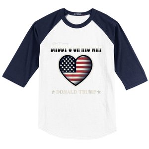 Funny DaddyS Home Trump American Heart Take America Back Gift Baseball Sleeve Shirt