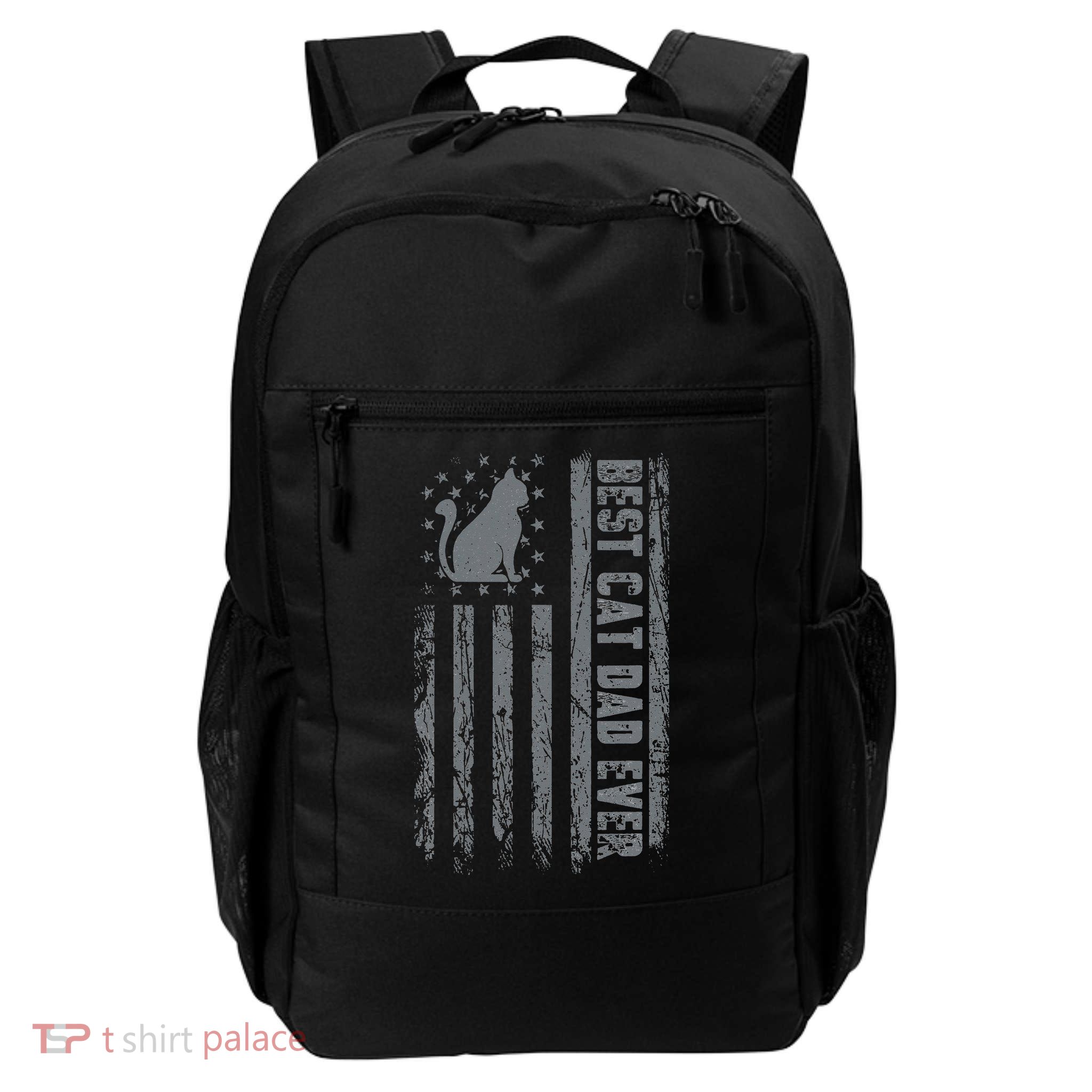 Funny Dad Hero Best Cat Dad Ever Usa Flag Pet Lover Daily Commute Backpack