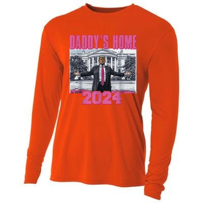 Funny DaddyS Home Trump Pink 2024 Take America Back 2024 Gift Cooling Performance Long Sleeve Crew