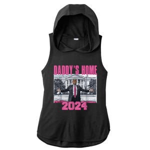 Funny DaddyS Home Trump Pink 2024 Take America Back 2024 Gift Ladies PosiCharge Tri-Blend Wicking Draft Hoodie Tank