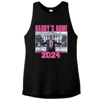 Funny DaddyS Home Trump Pink 2024 Take America Back 2024 Gift Ladies PosiCharge Tri-Blend Wicking Tank